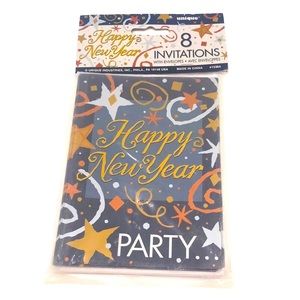 8 Happy New Year’s Party Invitations With Envelopes